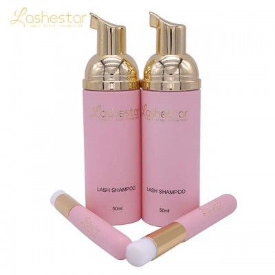 Hot Selling OEM lash shampoo bag private label with box and brush cruelty free eyelash cleanser