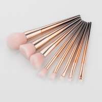 Professional Private Label Synthetic Hair 8 Pcs electroplate gradient gray Makeup Brush Set